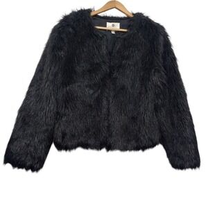 Altuzarra For Target Black Faux Fur Jacket Coat Luxury Party Statements